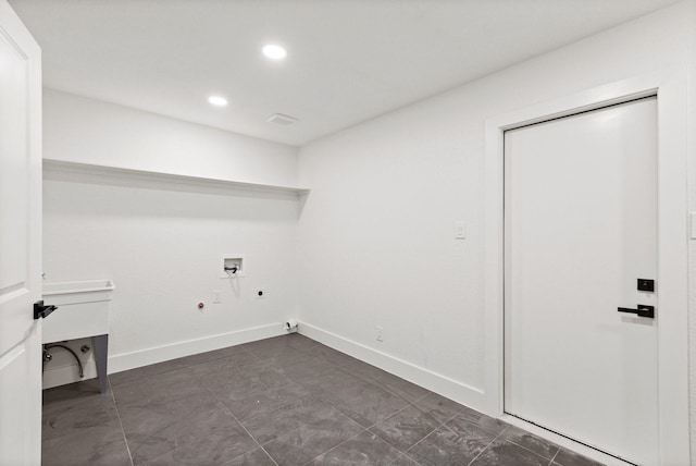 300 Covey Ln, Mckinney, TX 75071 - laundry room featuring washer hookup, hookup for a gas dryer, baseboards, hookup for an electric dryer, and laundry area