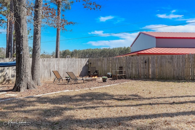 view of yard with fence