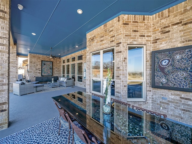 view of patio featuring an outdoor living space