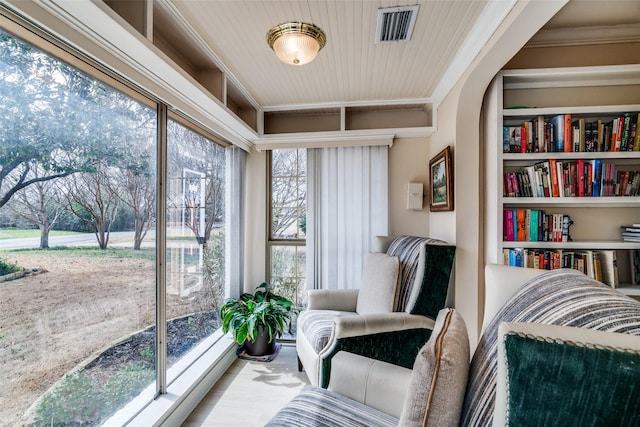 sunroom featuring visible vents