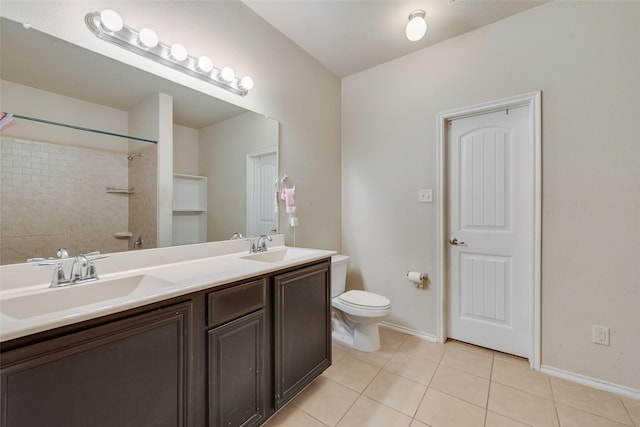 4041 Merriman Dr, Heartland, TX 75126 - full bathroom featuring a sink, toilet, tile patterned flooring, and walk in shower
