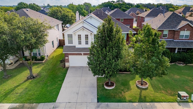 drone / aerial view with a residential view