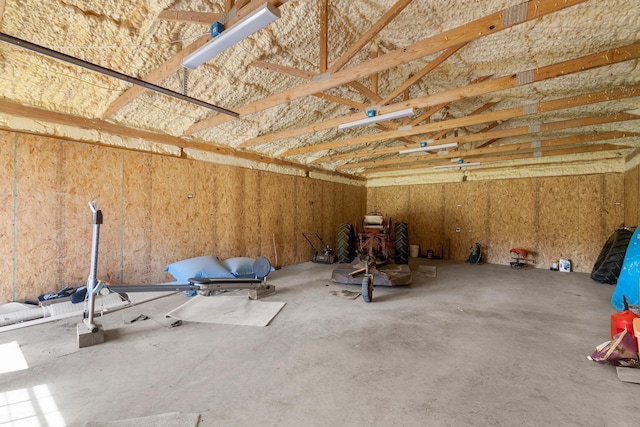 interior space with a garage