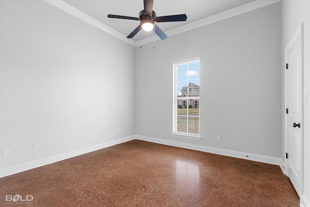 interior space with baseboards and ornamental molding