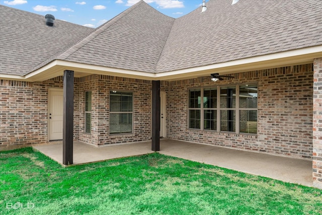 view of patio / terrace with a ceiling fan