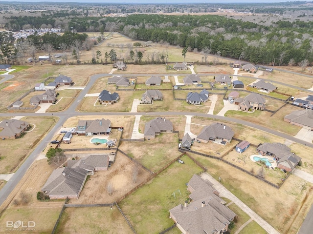 bird's eye view with a residential view