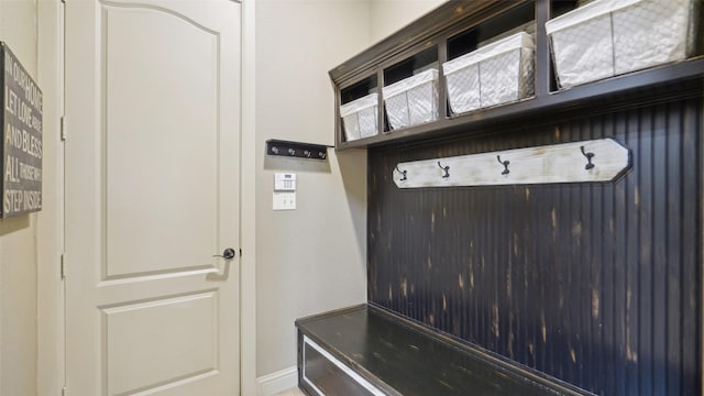 mudroom with baseboards