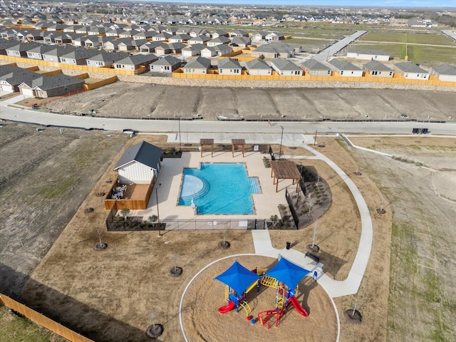 1621 Castleford Dr, Forney, TX 75126 - aerial perspective of suburban area with a pool area