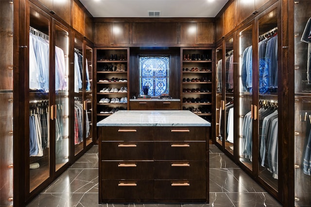 spacious closet featuring visible vents