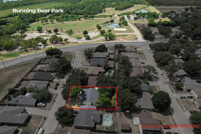 bird's eye view featuring a residential view