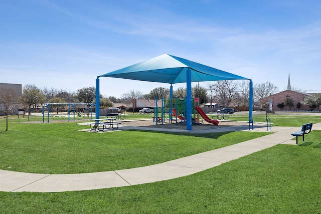 community playground with a yard