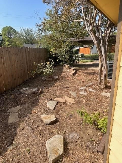 view of yard featuring fence