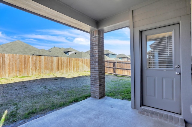 view of patio featuring a fenced backyard