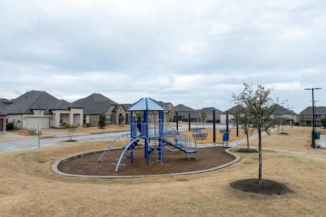 community playground with a residential view