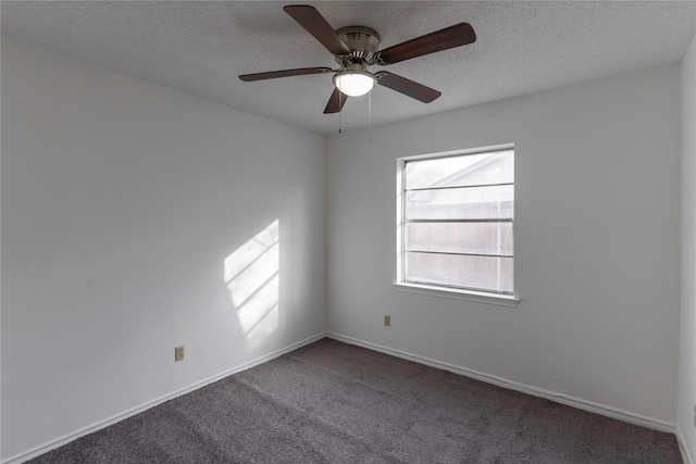 1306 N Floyd Rd, Richardson, TX 75080 - carpeted spare room with a textured ceiling, baseboards, and a ceiling fan