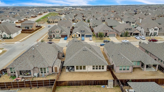 aerial view with a residential view