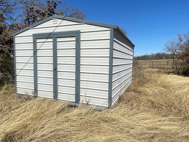 view of shed