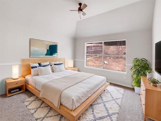 bedroom featuring carpet floors and ceiling fan