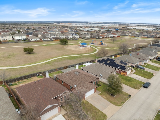 drone / aerial view with a residential view