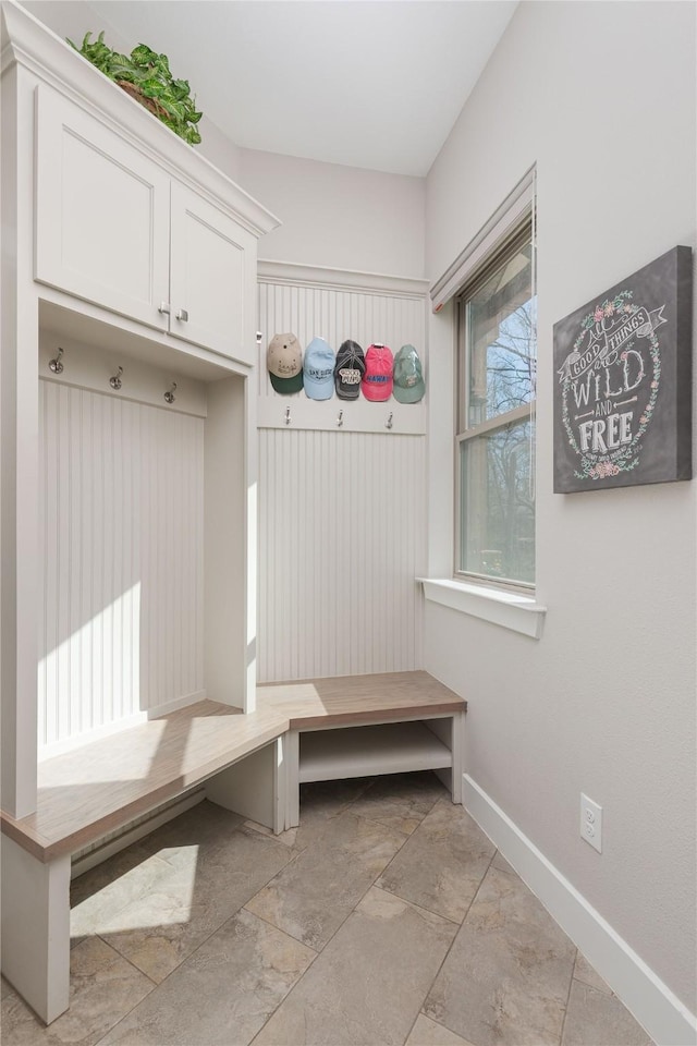 mudroom with baseboards