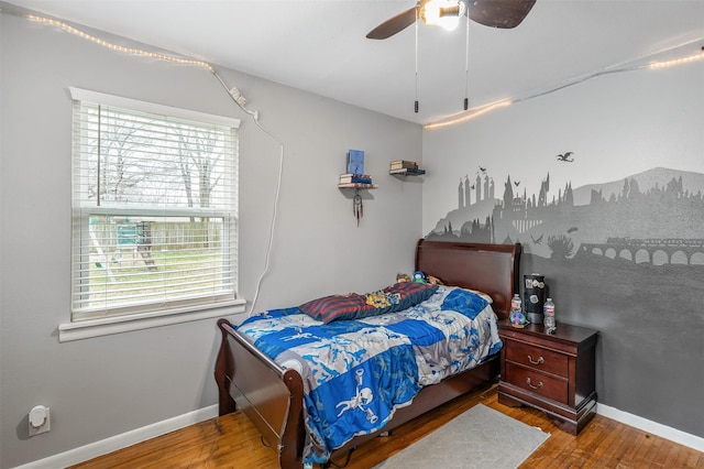 421 Murrey, Canton, TX 75103 - bedroom with a ceiling fan, baseboards, and wood finished floors