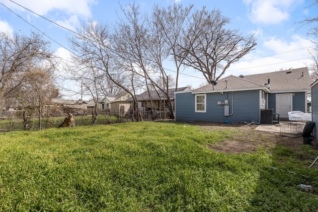 view of yard with a patio area and fence