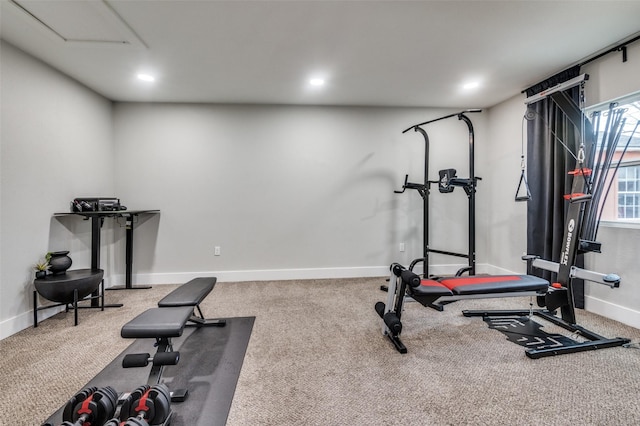 1818 Engle Ave, Dallas, TX 75224 - exercise area with carpet floors, recessed lighting, and baseboards