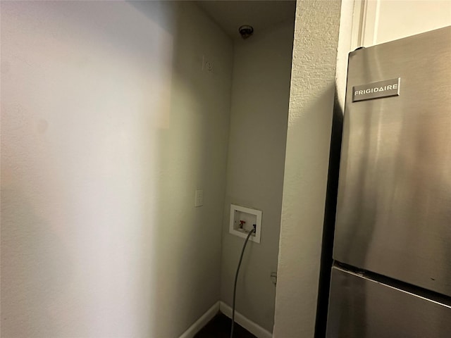 interior space with freestanding refrigerator