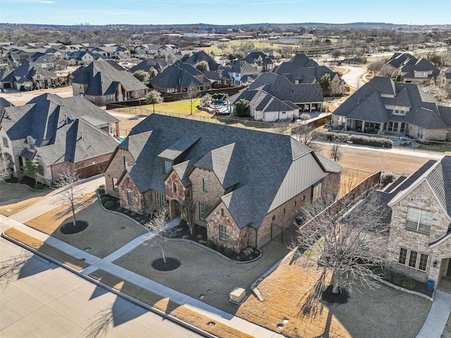 aerial view with a residential view