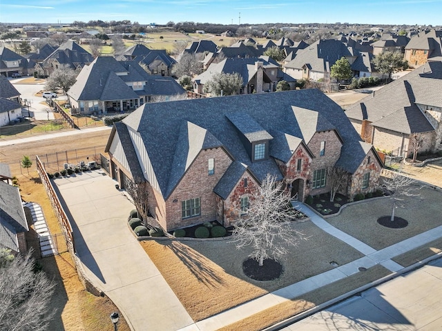 aerial view with a residential view