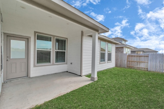 view of yard with a patio area and fence