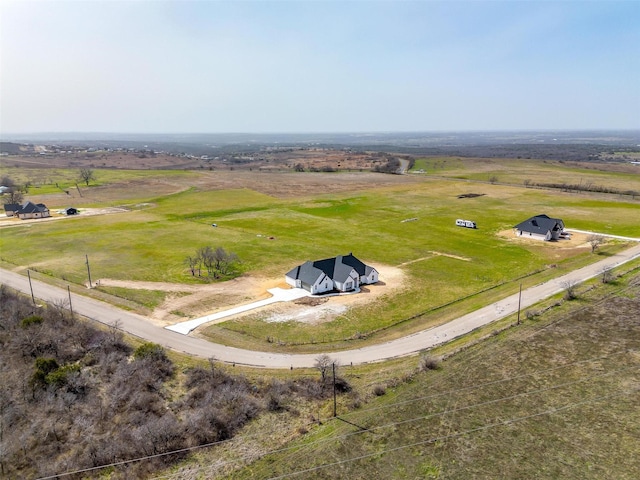 drone / aerial view featuring a rural view