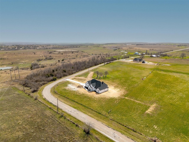 aerial view featuring a rural view