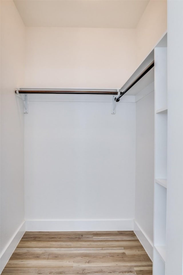 spacious closet featuring light wood-type flooring