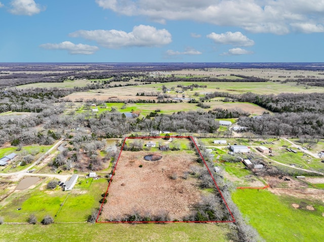 bird's eye view featuring a rural view