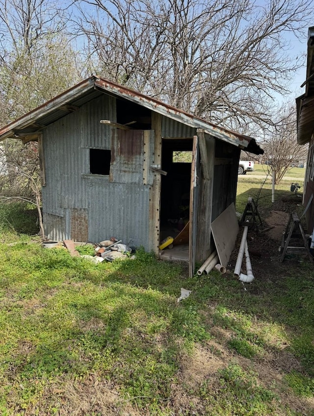 view of shed