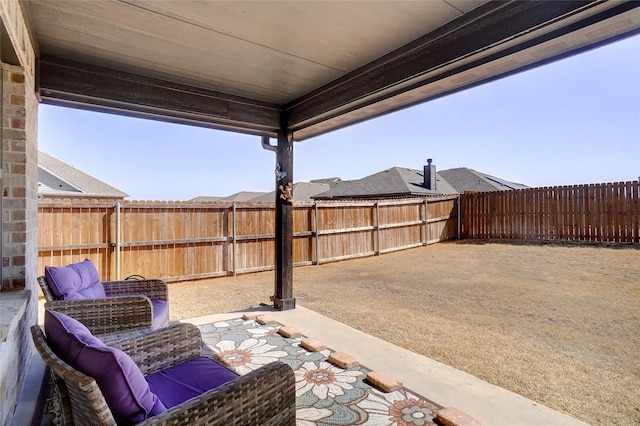 view of patio / terrace with a fenced backyard