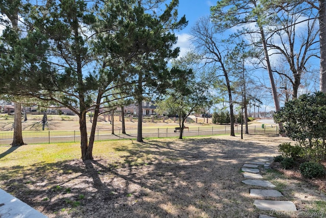 view of yard featuring fence