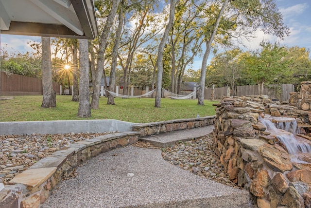 view of yard with fence