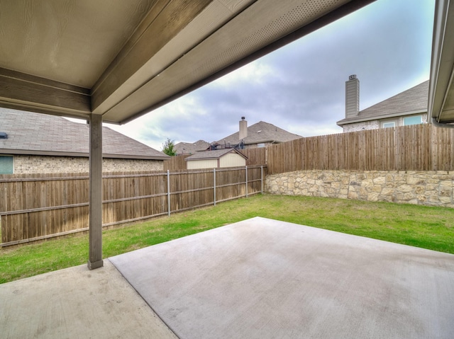 view of patio featuring a fenced backyard