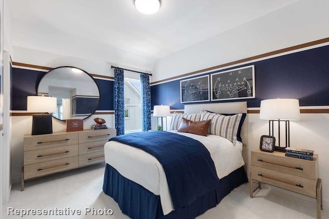 1409 Roundwash Way, Midlothian, TX 76065 - bedroom featuring carpet floors and lofted ceiling