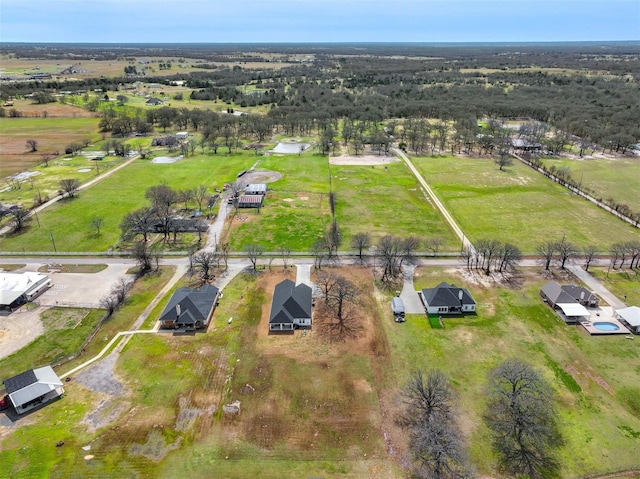 bird's eye view with a rural view