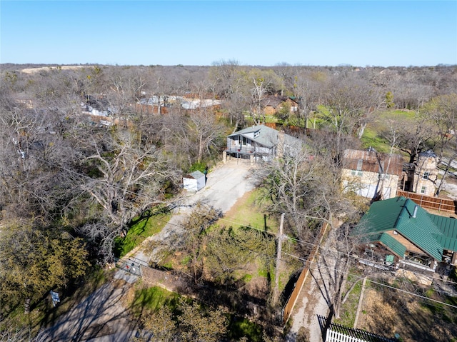 aerial view featuring a view of trees