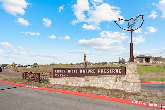 view of community sign