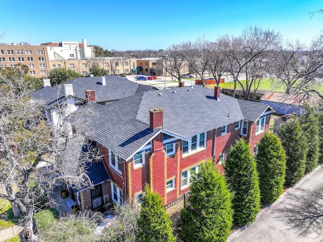 aerial view with a residential view