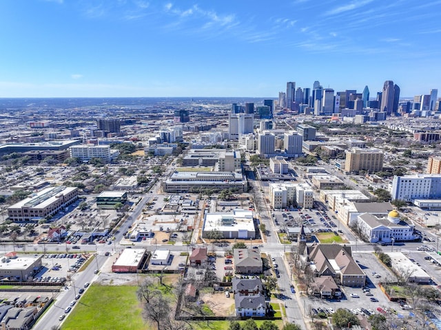 aerial view with a city view