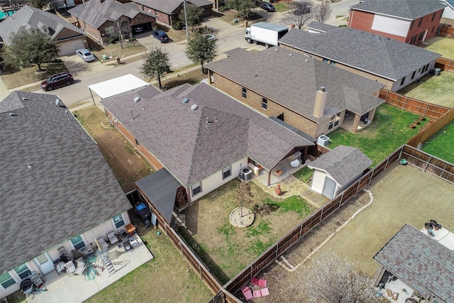 drone / aerial view with a residential view