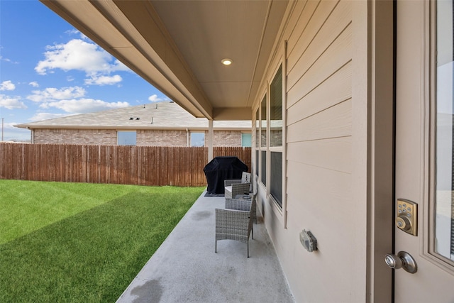 16032 Bronte Ln, Fort Worth, TX 76247 - view of patio / terrace featuring grilling area and fence