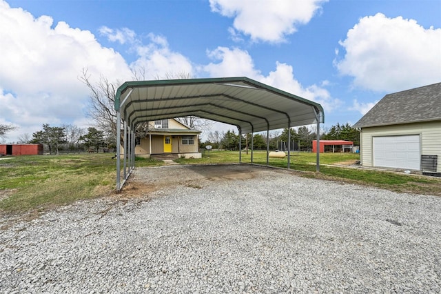 view of parking featuring a detached carport
