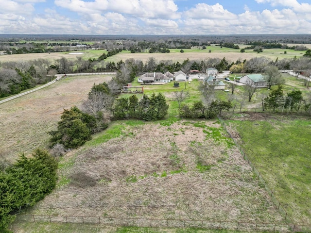 aerial view with a rural view